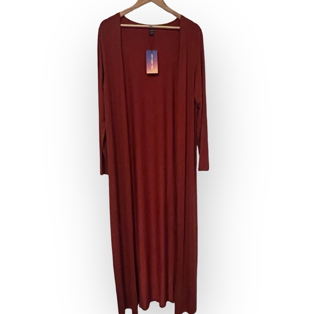 SHEIN Orange Red  Open Light Weight Long Cardigan Size L